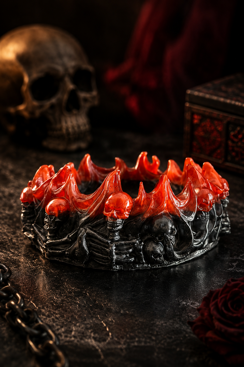 Skull Flame Gotik Küllük