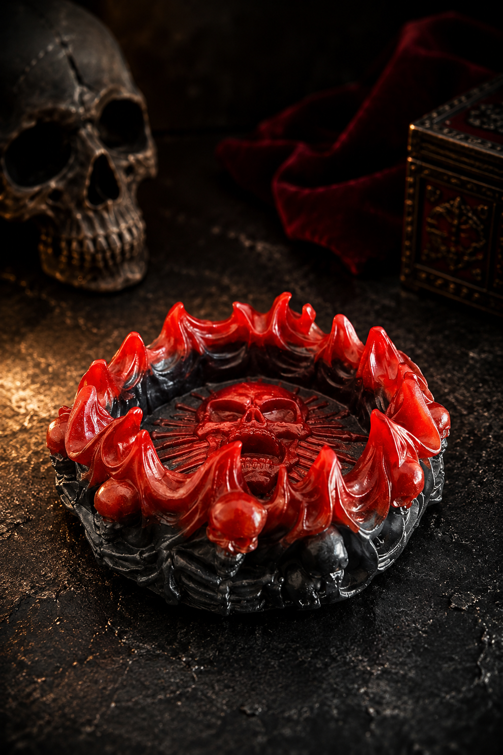 Skull Flame Gotik Küllük