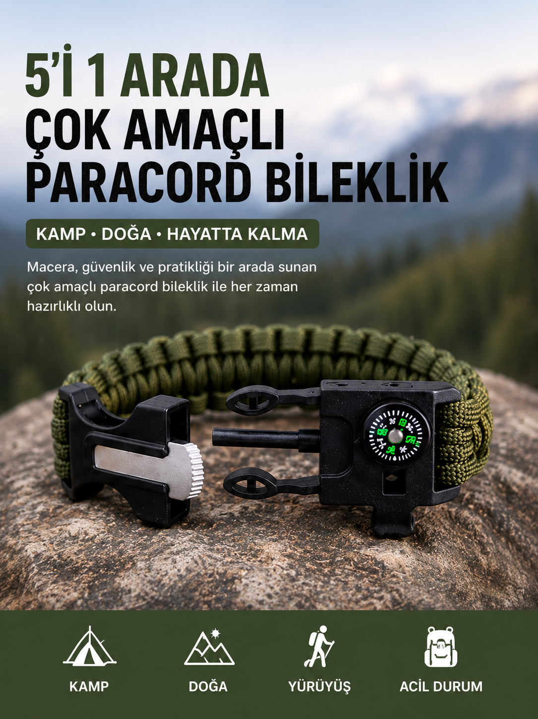 Survival Paracord Bileklik
