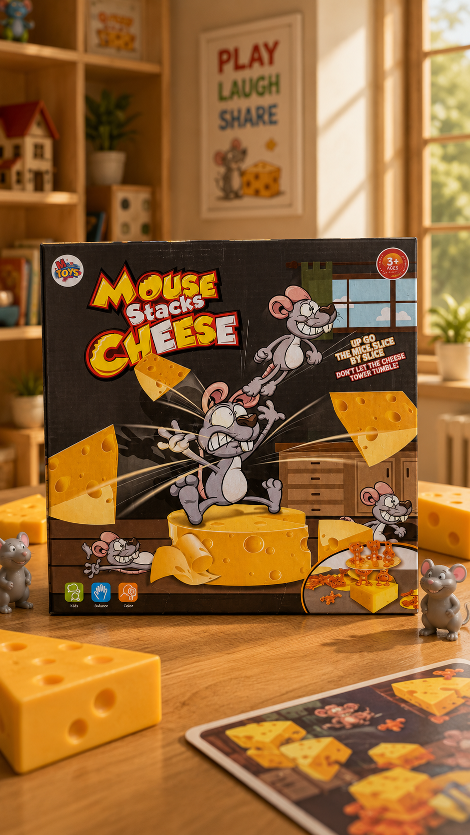 Mouse Stacks Cheese | Denge ve Beceri Masa Oyunu