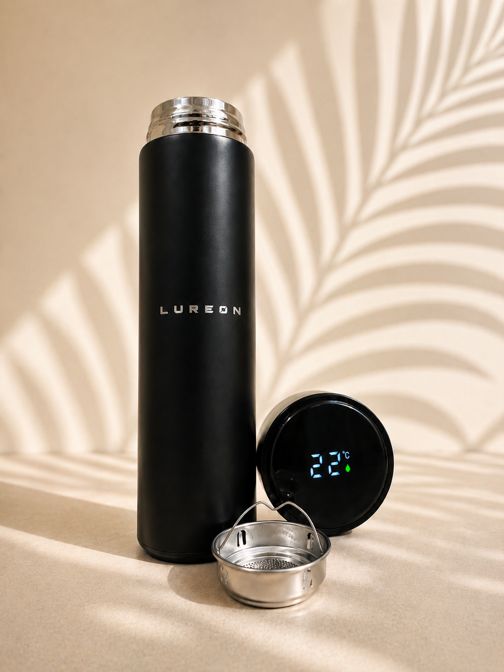LUREON Premium Dijital Göstergeli Çelik Termos