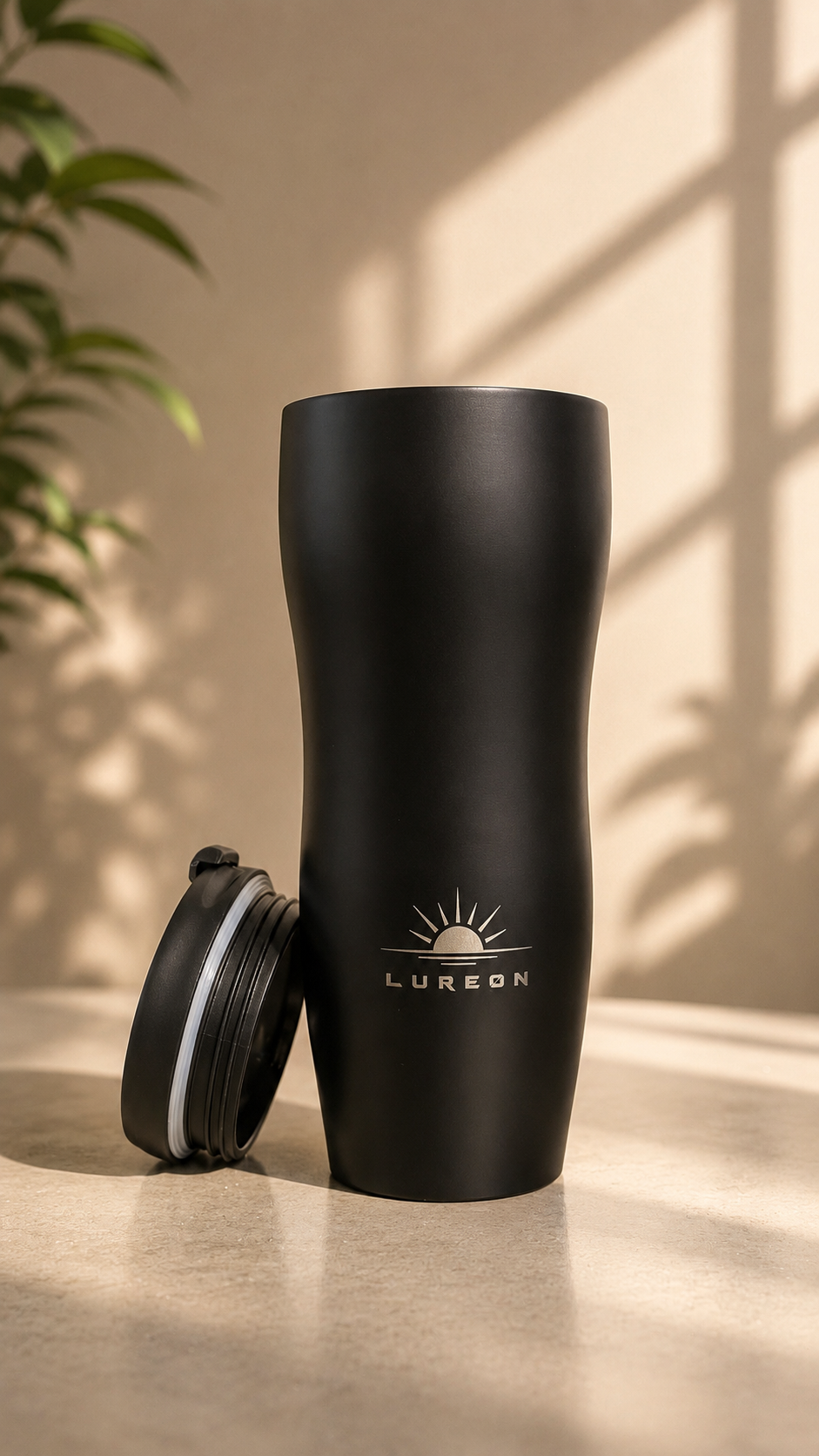 LUREON 400 ml Siyah Paslanmaz Çelik Seyahat Termosu | Sızdırmaz Kahve ve Çay Termosu
