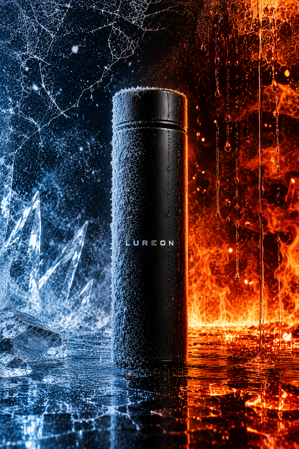 LUREON Premium Dijital Göstergeli Çelik Termos